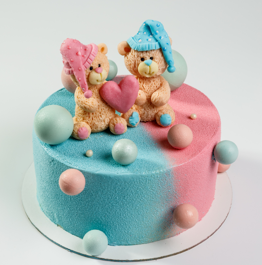 Торт заказной сюрприз на Baby Shower с мишками